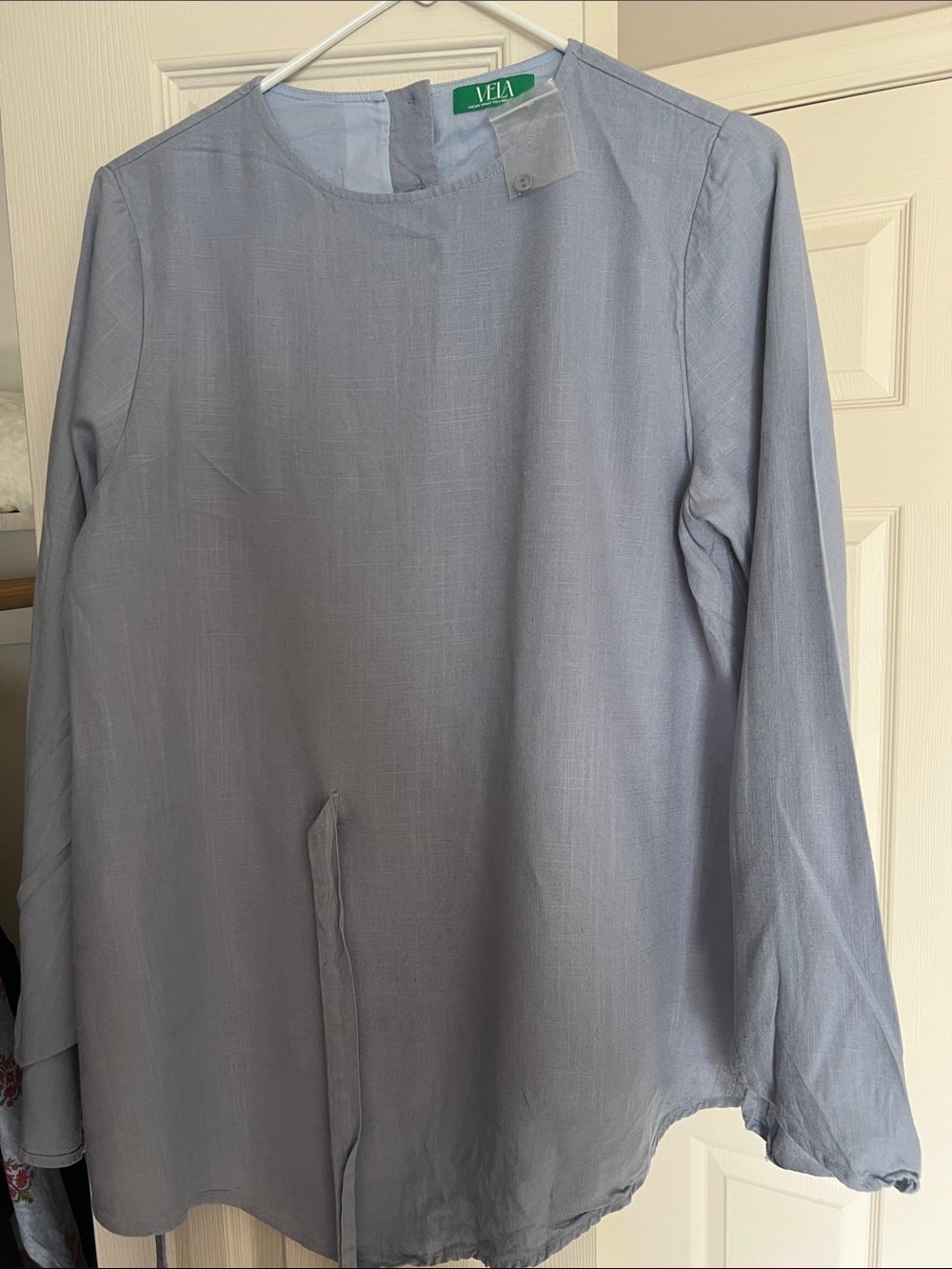 Medium Blue VELA front tie top